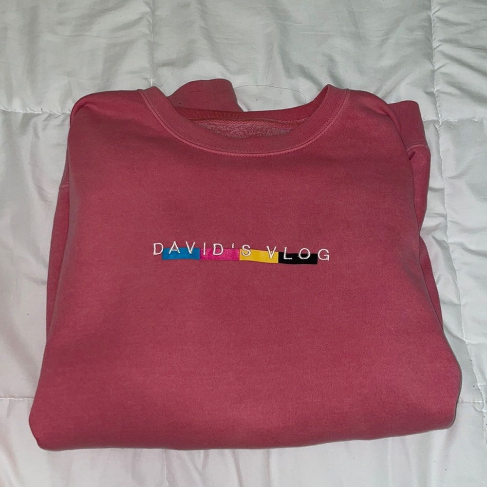David Dobrik - “David’s Vlog” Beverly Pink Crewneck Sweater
